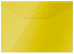 Папка-конверт на кнопке OfficeSpace, А4, 150мкм, желтая Спейс 162527