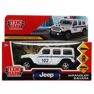 Машина металл JEEP WRANGLER SAHARA ПОЛИЦИЯ 12 см, двер, баг, ин, белый, кор. Технопарк в Орловской области от компании Интернет-магазин игрушек "Весёлый кот"