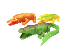 Рептилии тянучки-крокодилы (зелёно-коричневый, жёлто-зелёный, оранжево-жёлтый)