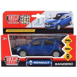 Машина металл RENAULT Sandero 12см, открыв. двери и багажник, инерц. в кор. Технопарк