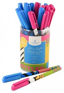 Ручка гелевая LOREX UNTITLED DESIGN Slim Soft, 0,5 мм, синий, "пиши-стирай", прорезиненный корпус