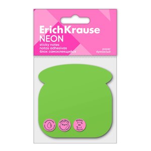 Блок самоклеящийся бумажный ErichKrause Phone Neon, 50 листов, зеленый