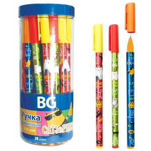 Ручка шариковая BG "Cats&Pens" синяя, 0,7мм, пластиковая туба