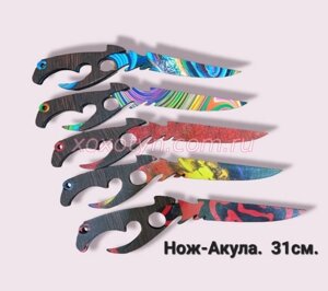 XA-13 Нож "Акула"плёнка цветная, фанера, 31см. 31*5*1 в Орловской области от компании Интернет-магазин игрушек "Весёлый кот"