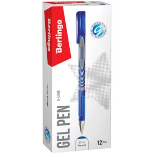Ручка гелевая Berlingo "G-Line" синяя, 0,5мм, игольчатый стержень (12шт)