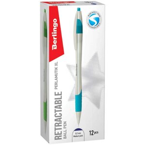 Ручка шариковая автоматическая Berlingo "Perlamutik XL" синяя, 0,7мм, грип уп 12шт