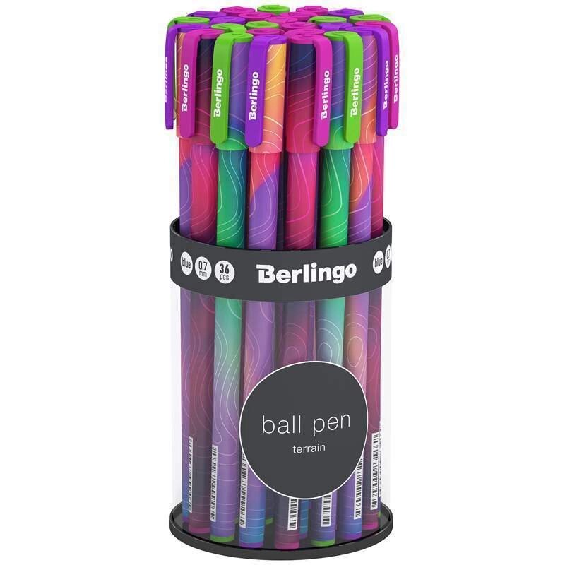 Ручка шариковая Berlingo "Terrain" синяя, 0,7мм, грип, рисунок уп 36шт от компании Интернет-магазин игрушек "Весёлый кот" - фото 1