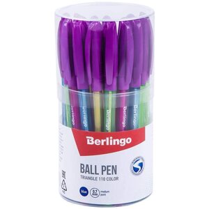 Ручка шариковая Berlingo "Triangle 110 Color" синяя, 0,7мм, грип, корпус ассорти уп 30 шт