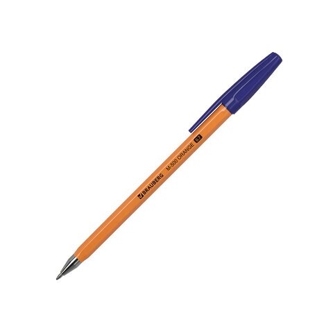 Ручка шариковая Brauberg M-500 ORANGE, СИНЯЯ, корпус оранжевый, узел 0,7 мм, линия письма 0,35 мм от компании Интернет-магазин игрушек "Весёлый кот" - фото 1