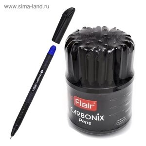 Ручка шариковая "Flair. CARBONIX V", узел-игла 0.7 мм, карбоновый корпус, чернила синие уп 50 шт