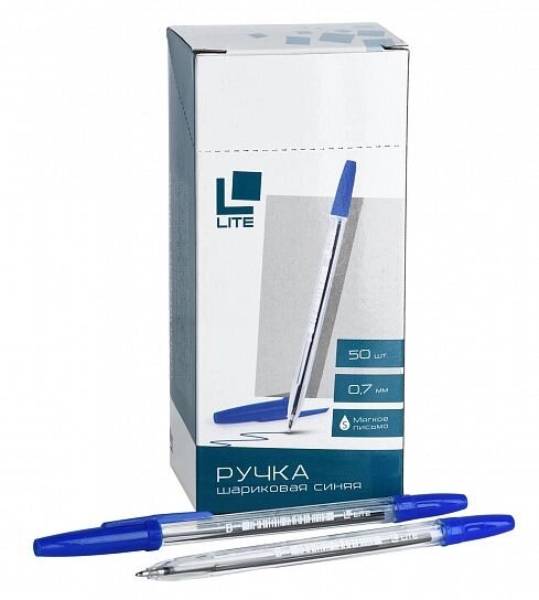 Ручка шариковая LITE 51 синяя, конусовидный наконечник, 0,7 ммуп 50 от компании Интернет-магазин игрушек "Весёлый кот" - фото 1