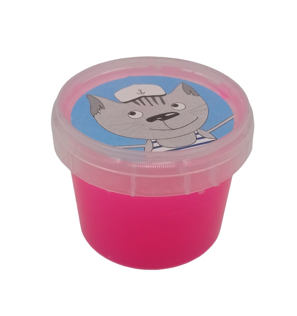 Слайм "СТЕКЛО"  Party Slime, в банке 100 гр, розовый неон. Арт. 00-00001267 от компании Интернет-магазин игрушек "Весёлый кот" - фото 1
