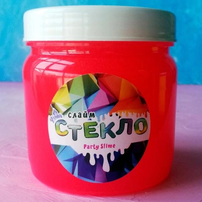 Слайм *Стекло* серия Party Slime, красный неон, 400 гр от компании Интернет-магазин игрушек "Весёлый кот" - фото 1