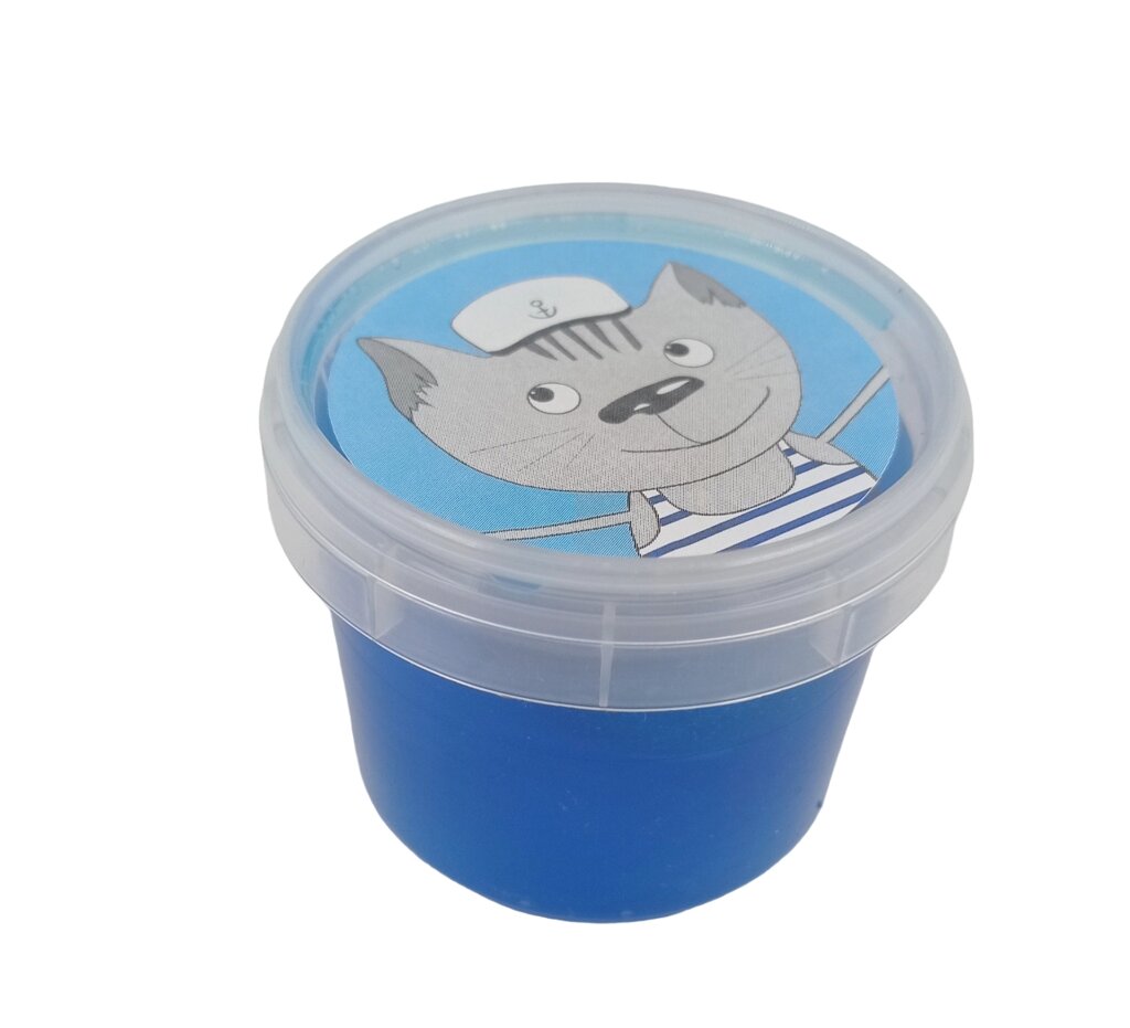 Слайм "Стекло" синего цвета. Капсула со слаймом с серебряными блестками внутри, 90 г. от компании Интернет-магазин игрушек "Весёлый кот" - фото 1