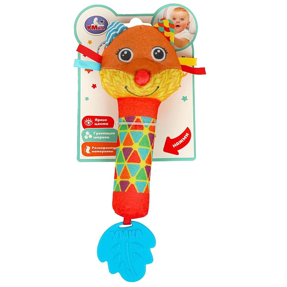 Текстильная игрушка погремушка - пищалка Умка от компании Интернет-магазин игрушек "Весёлый кот" - фото 1