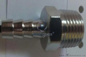 Техносоюз RQ-104S2 Переходник, резьба 1/2", 10мм "елочка"