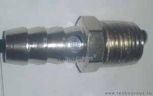 Техносоюз RQ-104S2 Переходник, 1/4" наружная резьба, елочка 10 мм.