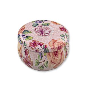 Баночка сувенирная Цветы 65 мл (бледно-розовый, зеленый) №210