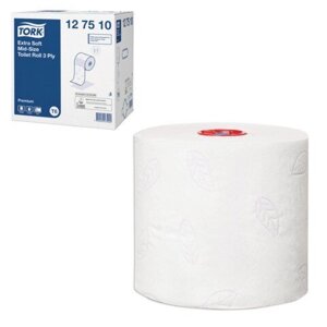 Бумага туалетная 70 м, TORK (Система Т6), комплект 27 шт., Premium, 3-слойная, белая, 127510