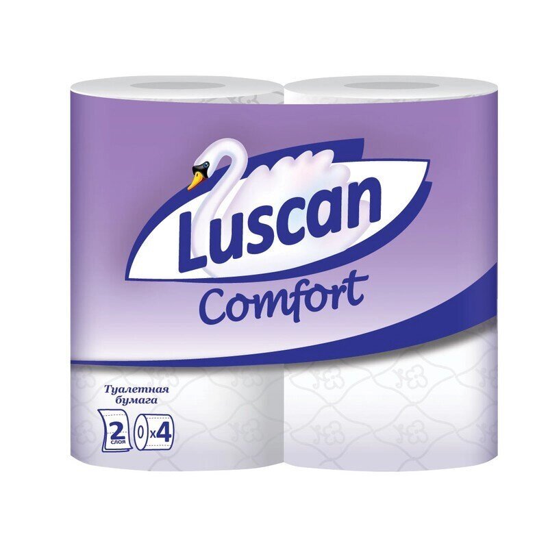 Бумага туалетная Luscan Comfort 2-слойная белая (4 рулона в упаковке) от компании Арсенал ОПТ - фото 1