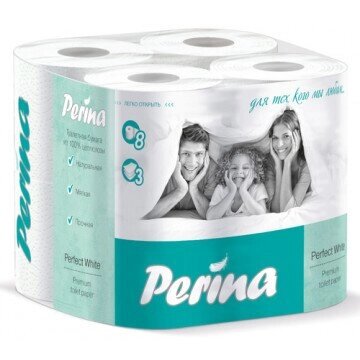 Бумага туалетная PERINA Perfect White 3сл бел цел 150л 8рул/уп от компании Арсенал ОПТ - фото 1