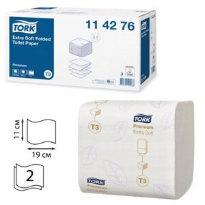 Бумага туалетная TORK (Система Т3), комплект 30 шт., Premium E Soft, листовая, 252 л., 11х19 см, 2-слойная,