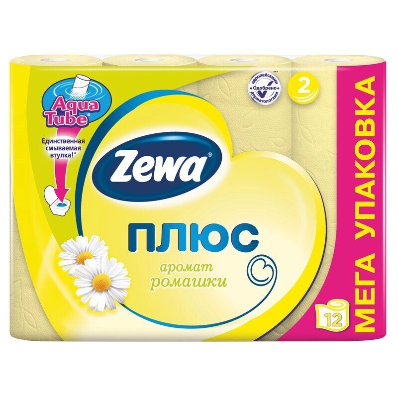 Бумага туалетная Zewa Plus 2-слойная желтая (12 рулонов в упаковке) от компании Арсенал ОПТ - фото 1