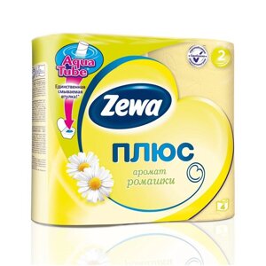 Бумага туалетная Zewa Plus 2-слойная желтая (4 рулона в упаковке)