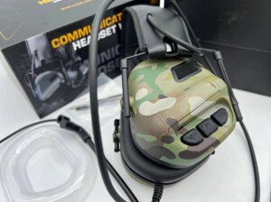 ”COMMUNICATION HEADSET V” Активные тактические наушники для стрельбы / съёмный микрофон (гарнитура), с активным