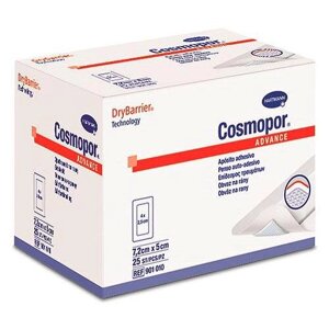 COSMOPOR Advance (9010101) Самоклеющиеся повязки с технологией DryBarrier 7,2 х 5 см; 25 шт.