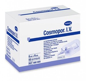 COSMOPOR I. V. (9008054) Самоклеющиеся повязки для фиксации катетеров 8 х 6 см; 50 шт.