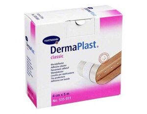 DERMAPLAST classic (5350511) гипоаллергенный пластырь из текст. матер. в рулоне, 4смx5м 1шт