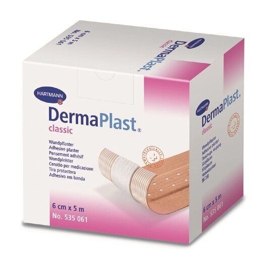 DERMAPLAST classic (5350611) гипоаллергенный пластырь из текст. матер. в рулоне, 6смx5м 1шт от компании Арсенал ОПТ - фото 1