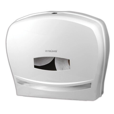 Диспенсер для туалетной бумаги ЛАЙМА PROFESSIONAL (Система T2/Q2), большой, белый, ABS-пластик от компании Арсенал ОПТ - фото 1