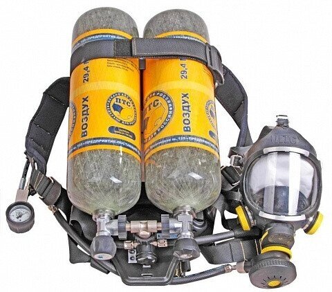 Дыхательный аппарат со сжатым воздухом для пожарных ПТС Профи-М (72 мин, вес не более 14,0 кг, 2 балл., 4,0л, от компании Арсенал ОПТ - фото 1