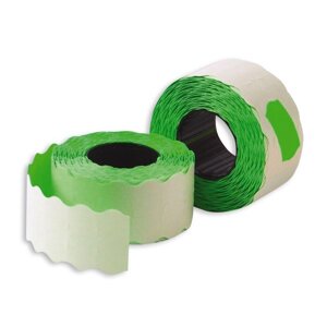 Этикет-лента волна зеленая 26х12 мм (200 рулонов по 800 этикеток)