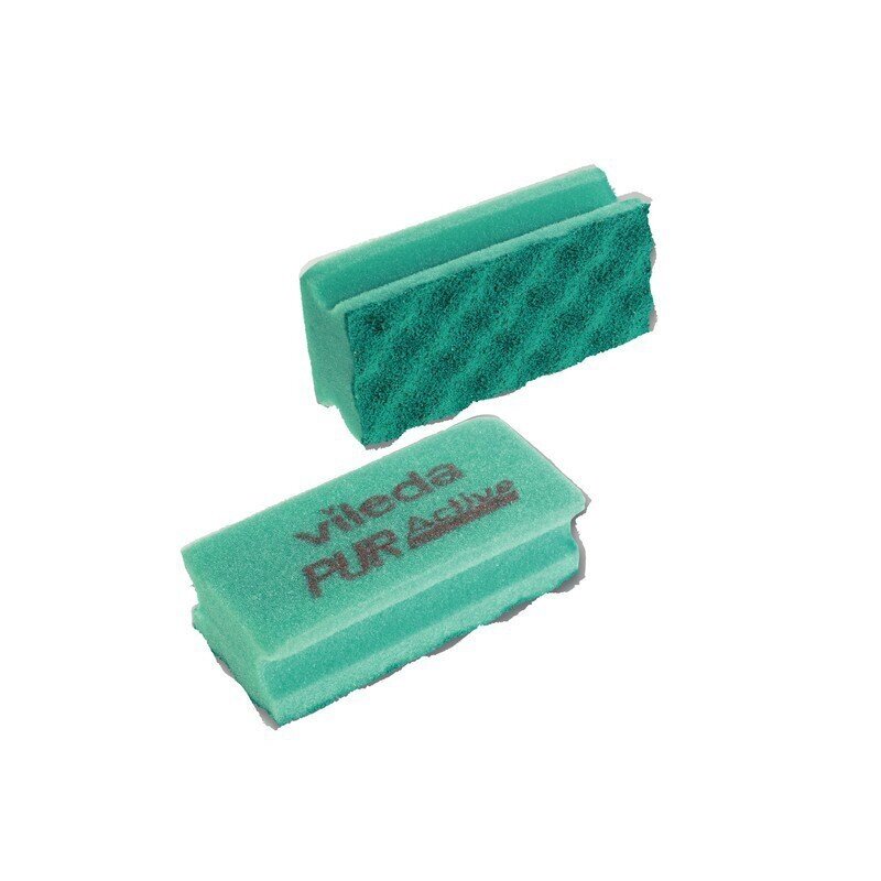 Губки для деликатных поверхностей Vileda Professional 2 штуки в упаковке абразивные зеленые (70х150х45 мм) от компании Арсенал ОПТ - фото 1