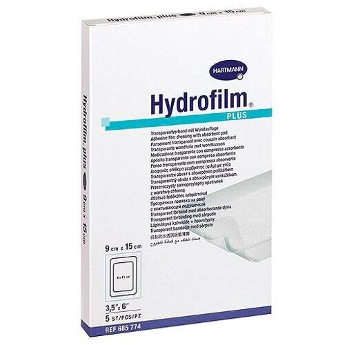 HYDROFILM plus  (6857700) Пленочные повязки с впитывающей подушечкой, 5 х 7,2 см;  5 шт от компании Арсенал ОПТ - фото 1