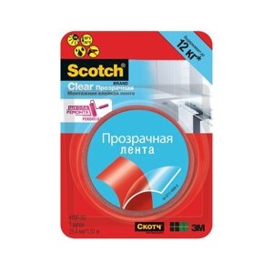 Клейкая лента монтажная Scotch 410P 25 мм x 150 см прозрачная (8 кг/1 м ленты)