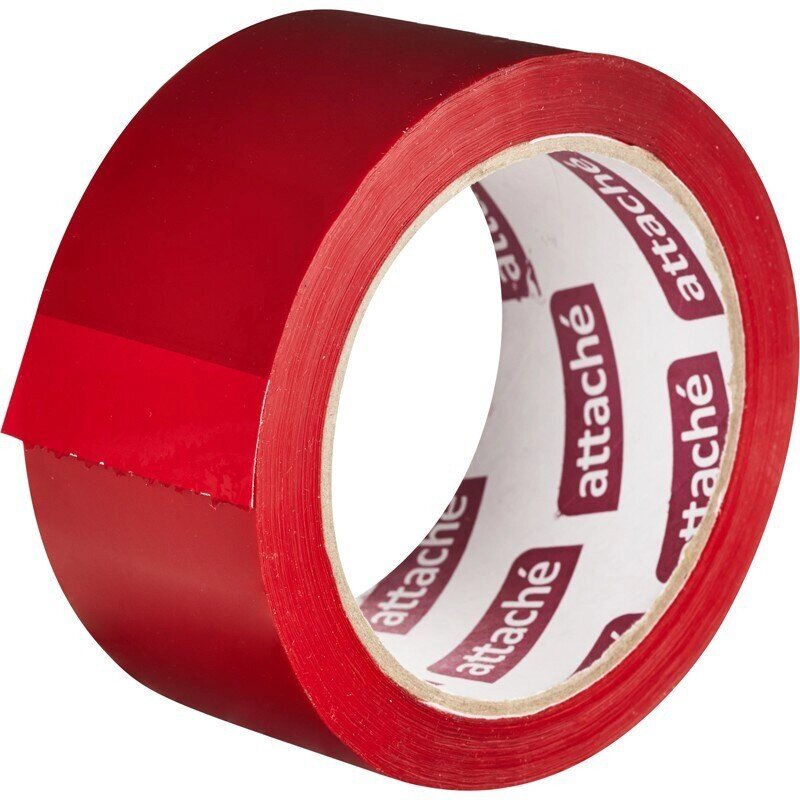 Клейкая лента упаковочная Attache красная 48 мм x 66 м плотность 45 мкм от компании Арсенал ОПТ - фото 1