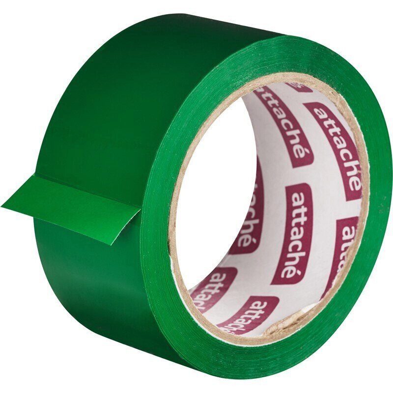 Клейкая лента упаковочная Attache зеленая 48 мм x 66 м плотность 45 мкм от компании Арсенал ОПТ - фото 1