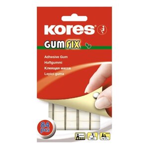 Клейкие монтажные квадраты двусторонние Kores Gum Fix белые (84 штуки в упаковке)