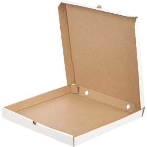 Короб картонный для пиццы 420x420x40 мм беленый гофрокартон Т-23 (10 штук в упаковке)