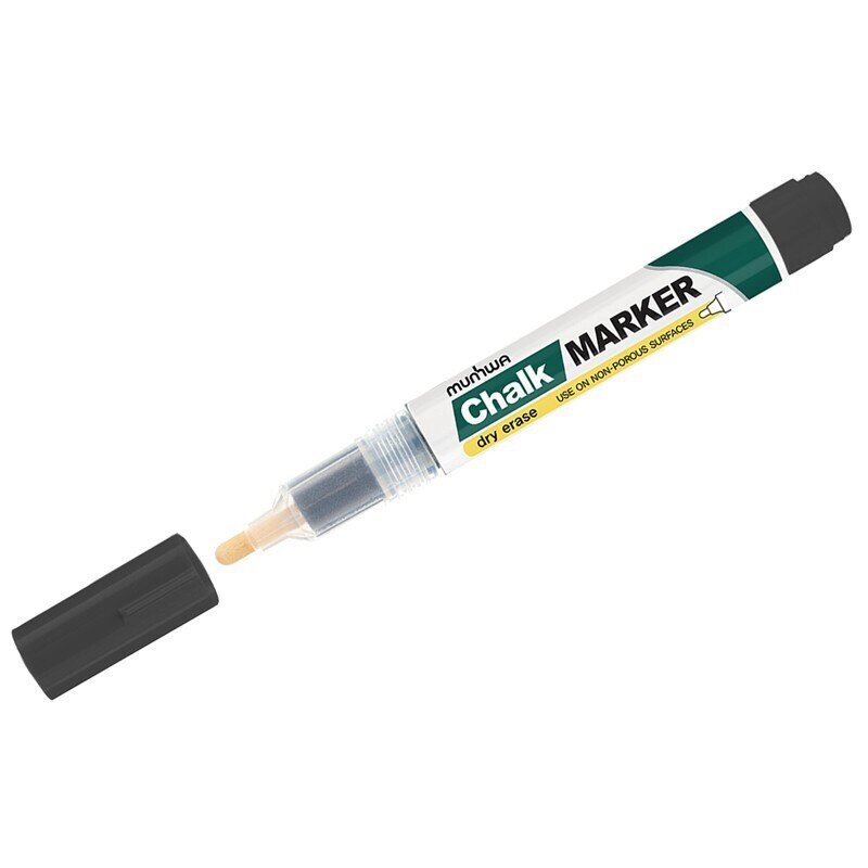 Маркер меловой MunHwa "Chalk Marker" черный, 3мм, спиртовая основа, пакет от компании Арсенал ОПТ - фото 1
