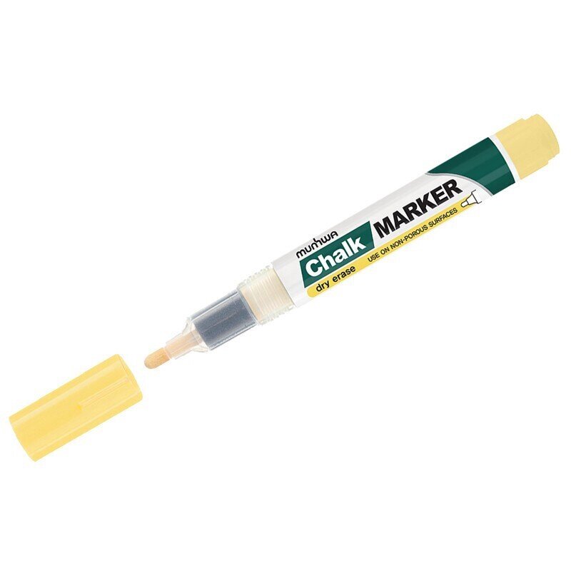 Маркер меловой MunHwa "Chalk Marker" желтый, 3мм, спиртовая основа, пакет от компании Арсенал ОПТ - фото 1