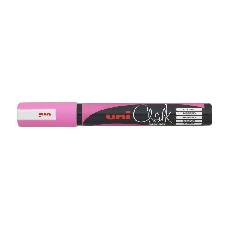 Маркер меловой UNI PWE-5M, флуоресцентно-розовый, 1.8-2.5 мм. от компании Арсенал ОПТ - фото 1