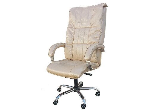 Массажное кресло офисное EGO BOSS EG1001 в комплектации ELITE (натуральная кожа) (антрацит / шампань)