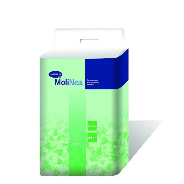MoliNea (8989041) Впитывающие пеленки: размер 60 х 60 см, 130 г/м2, 10 шт. НДС 10% от компании Арсенал ОПТ - фото 1