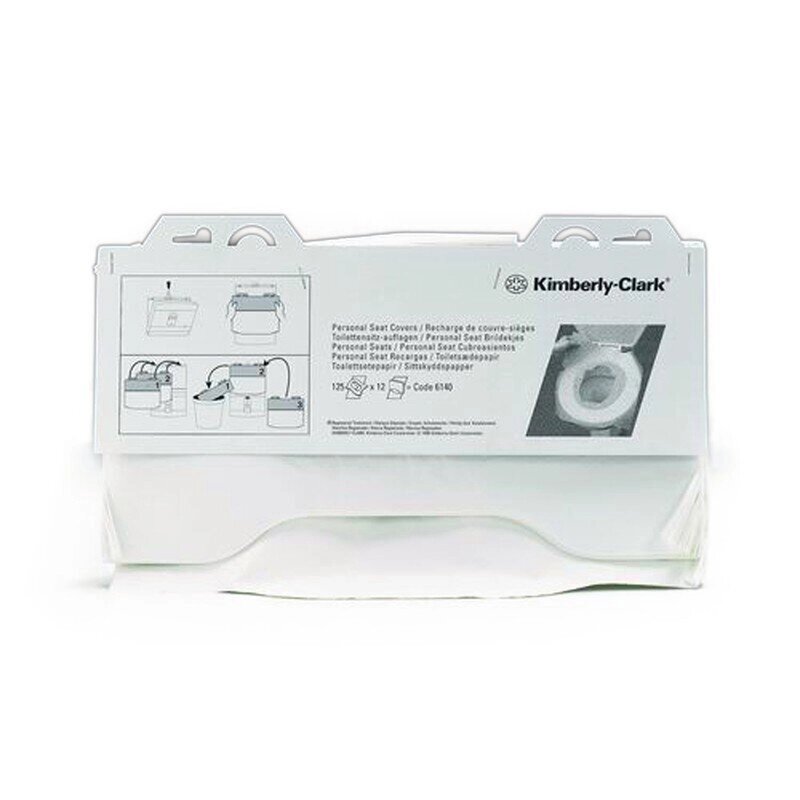 Одноразовые покрытия для унитаза Kimberly-Clark 6140 белые (12 пачек по 125 штук) от компании Арсенал ОПТ - фото 1