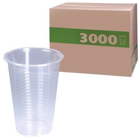 Одноразовые стаканы, комплект 3000 шт. (30 уп. по 100 шт.), пластиковые, 0,2 л, прозрачные, ПП, для от компании Арсенал ОПТ - фото 1
